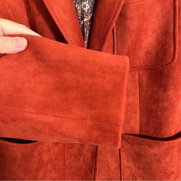 NWOT Tommy Hilfiger sz. 14 blazer, suede feel, sienna color, fall, academia - Picture 6 of 12